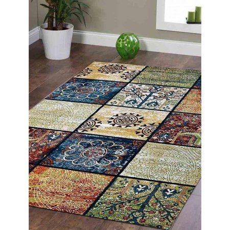 JENSENDISTRIBUTIONSERVICES 4 x 6 ft. Machine Woven Heatset Polypropylene Contemporary Rectangle Area Rug, Multi Color MI1552438